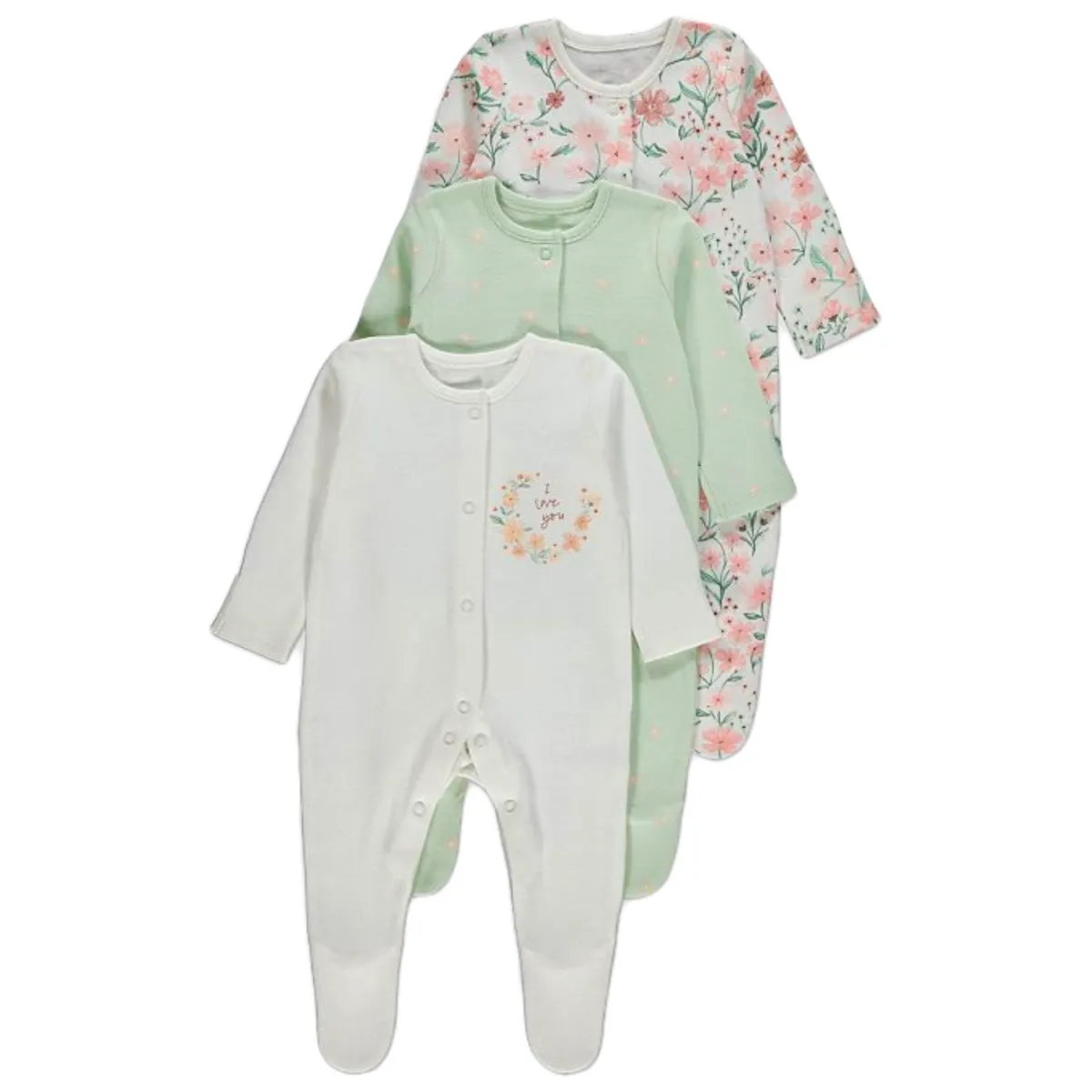 Gerber 3pack Sleepsuits