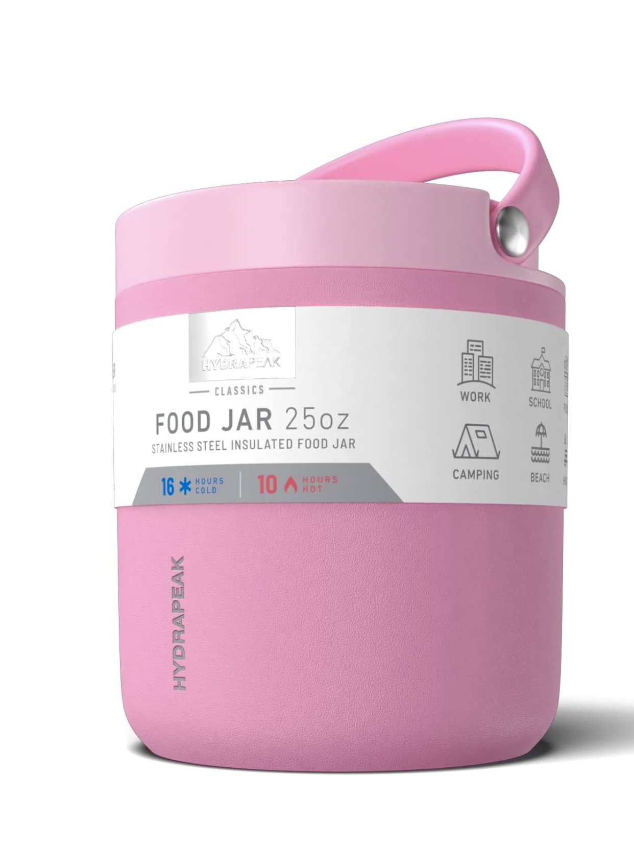 HydraPeak~Pink Ghost Insulated Food Jar~25 oz Stainless Steel NWT