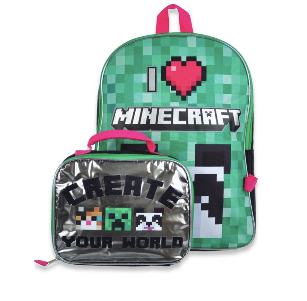 Minecraft backpack and lunchbox set hot sale