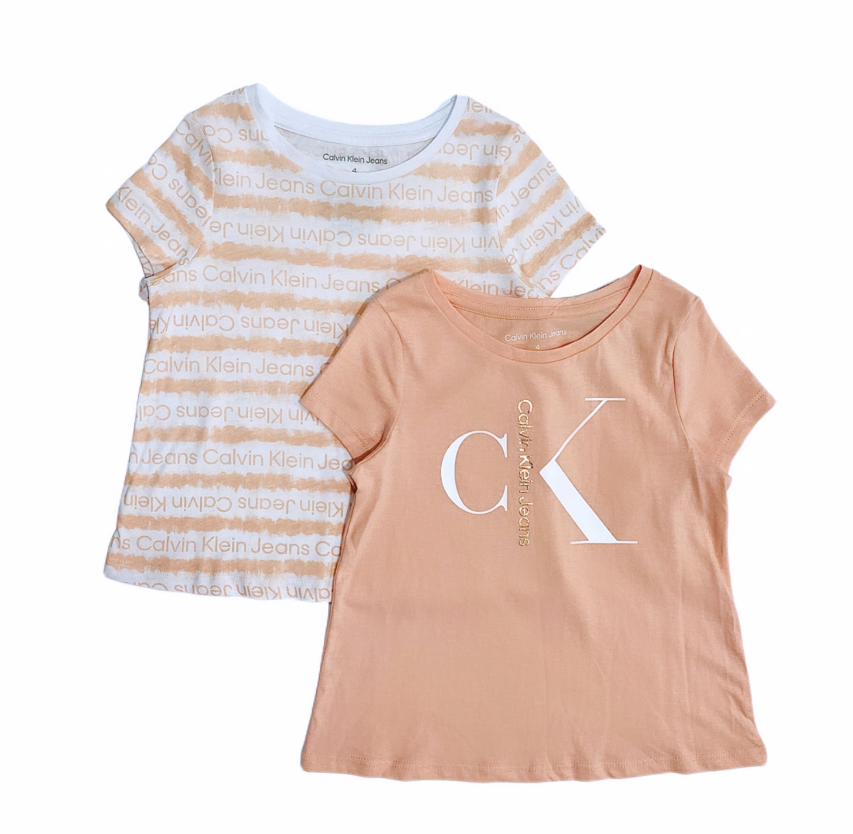 Littletown Calvin Klein Jeans Toddler Girls' CK All Over Print 2 Piece Set  Peach T-Shirt - Online Luxury Store for Kids