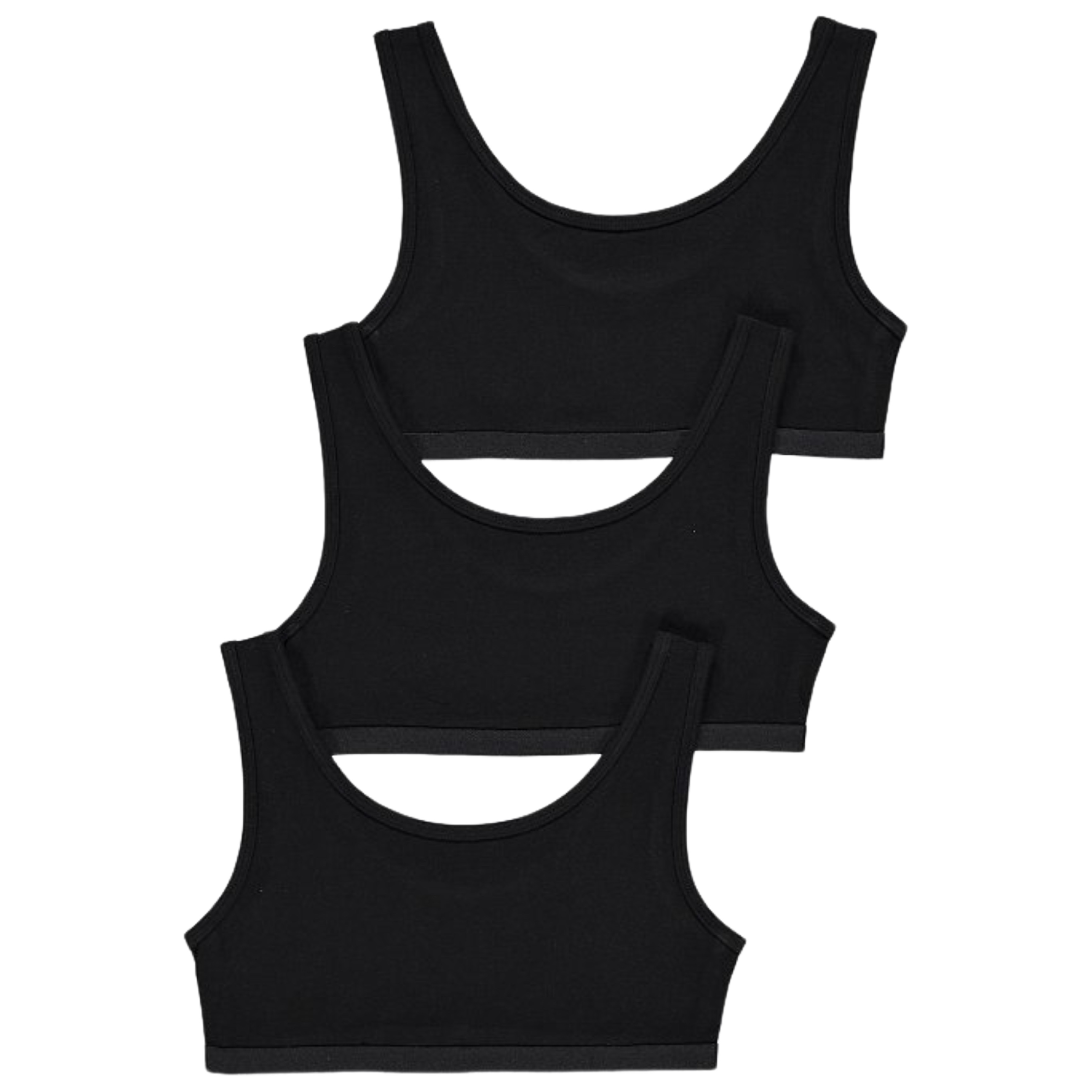 Littletown George Kid Girls 3 Pack Crop Tops - Black - Online