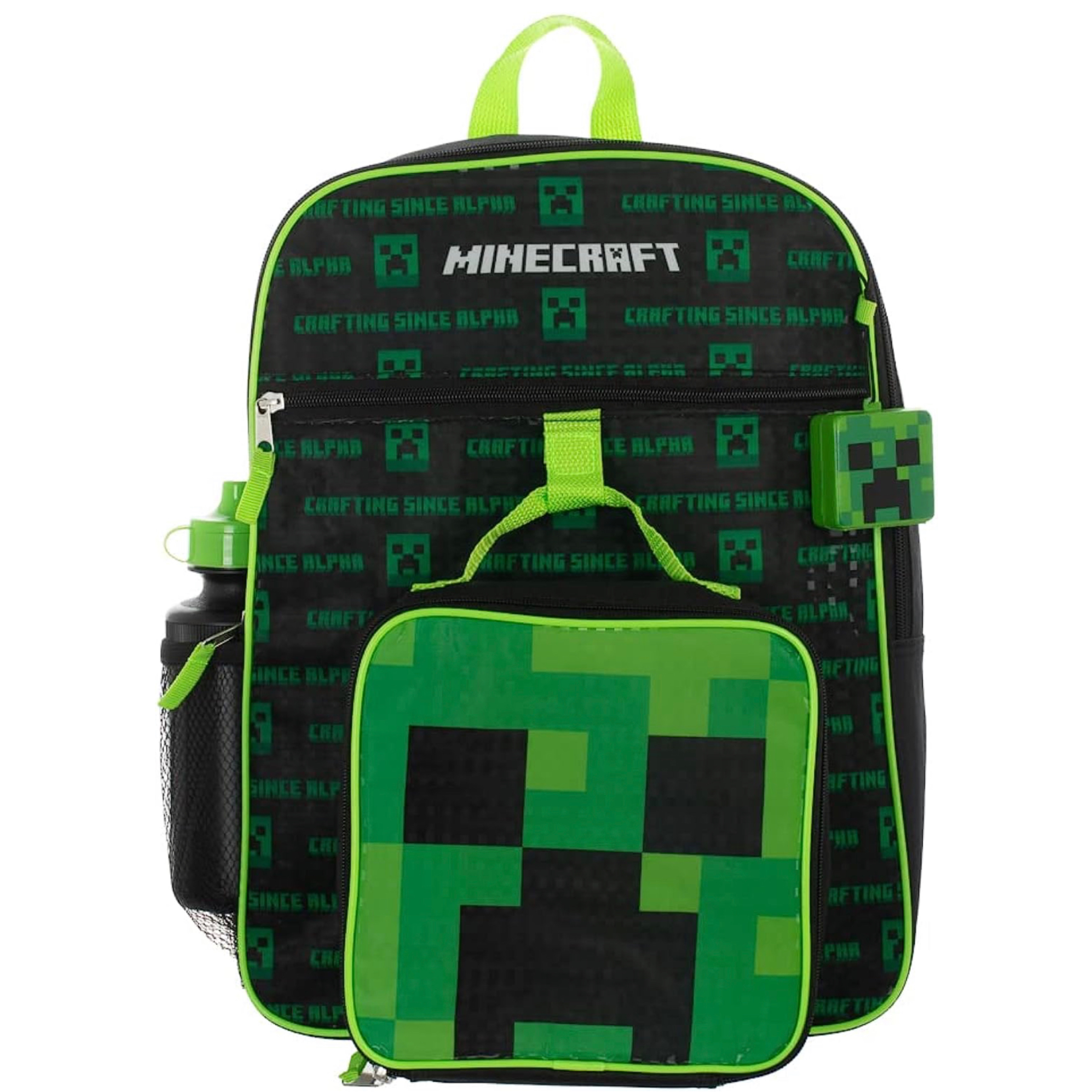 Littletown Bioworld Kids Minecraft Backpack Insulated Lunchbox 5 Piece Combo School Supplies Set NO RETURNS OR EXCHANGE ON THIS PRODUCT Online Luxury Store for Kids