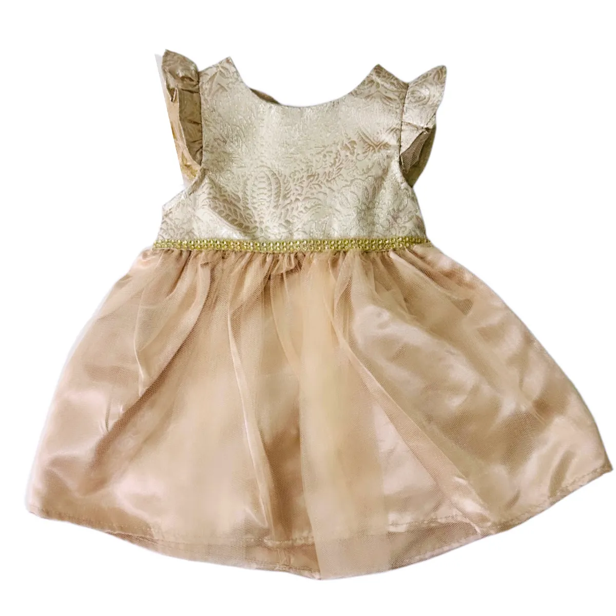 Littletown Biscotti Collezioni Baby Girl Damask Tulle Dress, Nude - Online Luxury Store for Kids Littletown Biscotti Collezioni Baby Girl Damask Tulle Dress, Nude - Online Luxury Store for Kids