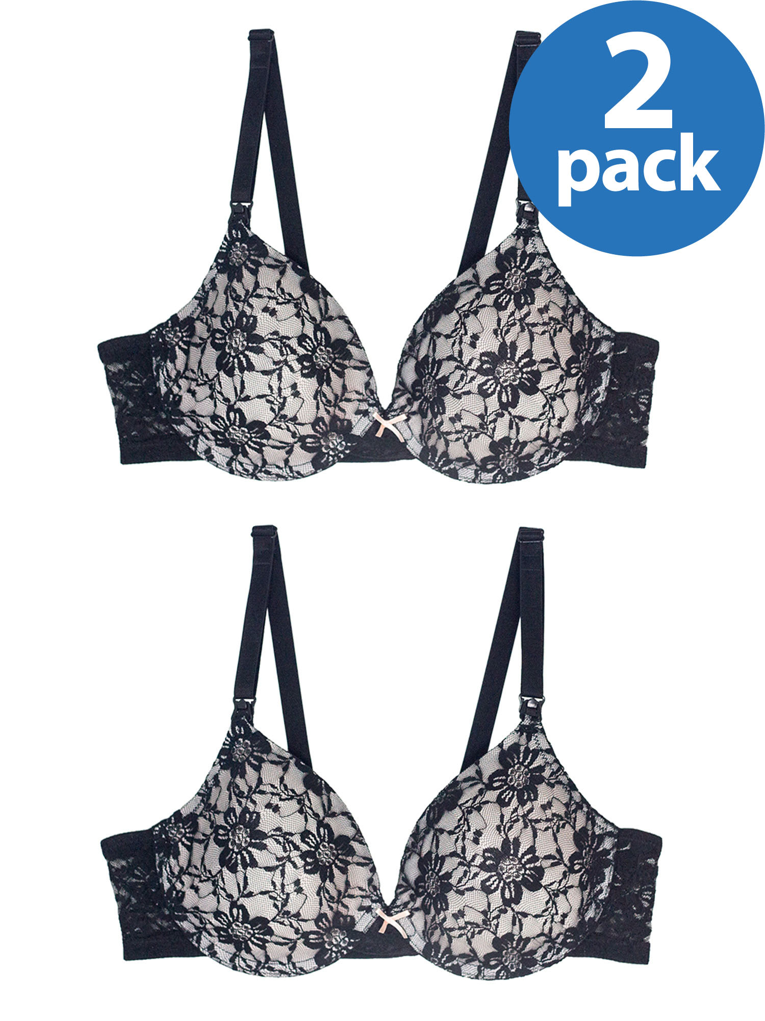 Littletown Loving Moments by Leading Lady Molded Underwire Black Lace Nursing  Bra with Lace - Online Luxury Store for Kids