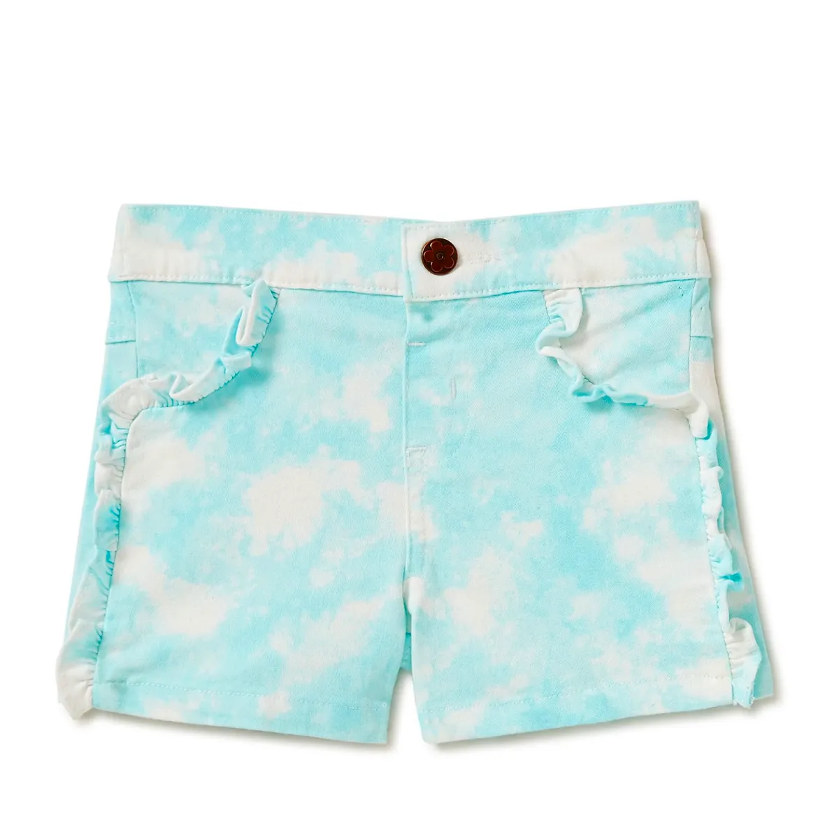 Littletown Garanimals Baby Girls' Cyan Twill Ruffle Shorts - Online Luxury  Store for Kids